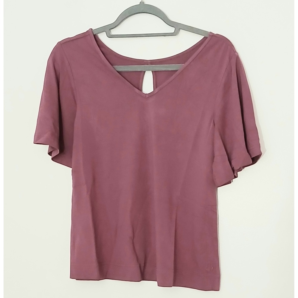 Betabrand Top Women's Size XS Mauve Flow Reversible Short Sleeve Pullover NEW